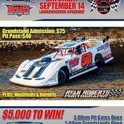 Valvoline American Late Model Iron-Man Series &amp; Ultimate Heart of America Battle at Lawrenceburg Speedway on September 14