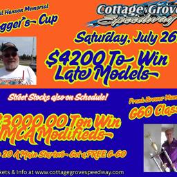 LATE MODEL LOGGER&#39;S CUP &amp; MODIFIED G-60 CLASSIC INFO HERE!!