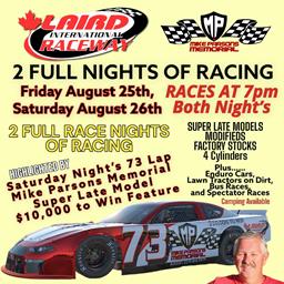 Big Two Day Weekend Season Finale – Aug 25 &amp; 26th - Don’t Miss It!