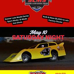 Sooner Late Models, $1,000-to-win for Factory Stocks Saturday at Enid Speedway