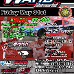 NEXT EVENT: Marty Ward Memorial Friday May 31st 8pm