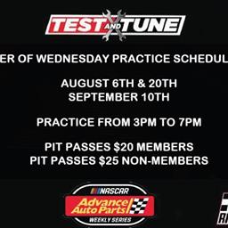REMAINDER OF WEDNESDAY PRACTICE SCHEDULE FOR 2025