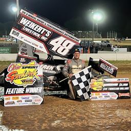 DANNY DIETRICH WINS OHIO SPEEDWEEK AT SHARON FOR THE 2ND TIME IN 3 TRIES WORTH $5K WITH FAST 410 SPRINTS; RUSH SPRINTS TO ARNIE KENT FOR THE 1ST TIM