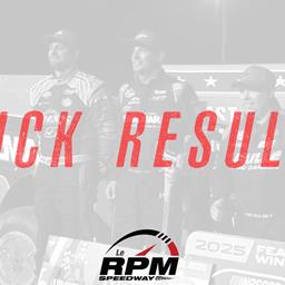 ‘LUMBERJACK SWING’ NIGHT NO. 2 RESULTS SUMMARY – LE RPM SPEEDWAY JULY 23, 2025