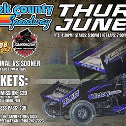 ASCS National Speedweek Rolls Into Creek County Speedway On Thursday, June 13