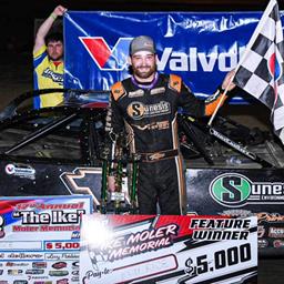 Josh Rice registered the $5,000 Valvoline Iron-Man American Late Model Series win at Ohio&amp;#39;s Moler Raceway Park on Friday, Sept. 13.