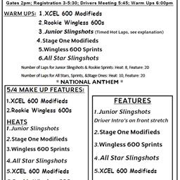 5/25/24 Hamlin Speedway-Junior Slingshot Special $300 Gamblers (w/15+) Plus XCEL 600 Modifieds Tour, FanFest, Jr Driver Intro’s &amp; 5/4 MakeUps