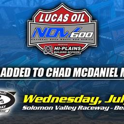 Lucas Oil NOW600 Added to Chad McDaniel Memorial at Solomon Valley Speedway on July 14