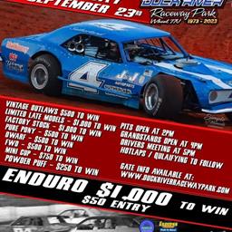 Vintage  Outlaws, Powder Puff, and $1,000 to win Enduro!