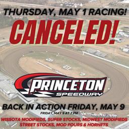 Thursday, May 1  - CANCELED due to rain in forecast