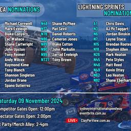 Lightning Sprints &amp; AMCA Nominations This Saturday, November 9!