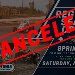 Regular Season Opener Canceled for Saturday April 6th