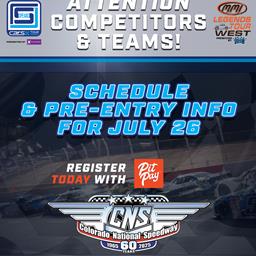 Competitor Resources for Colorado National Speedway race on July 26