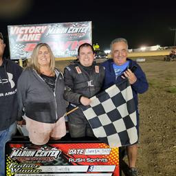 CAREER 1ST HOVIS RUSH SPRINT CAR WIN FOR JOE BUCCOLA COMES AT MARION CENTER IN $800 SUNBELT RENTALS WEEKLY SERIES EVENT