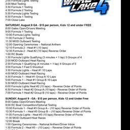 Wake the Lake 4 Schedule Update