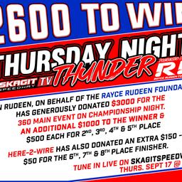 $2600 TO WIN! 360 THURSDAY NIGHT THUNDER