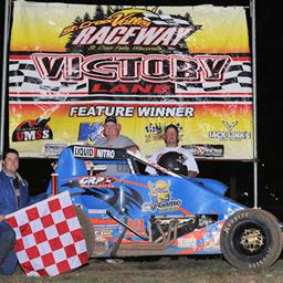 Rob Caho Jr and crew in Victory Lane at SCVR August 9.