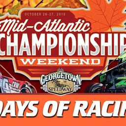 RACING IS ON FOR SATURDAY, OCTOBER 27: MID-ATLANTIC CHAMPIONSHIPS