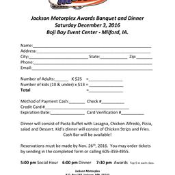 Jackson Motorplex Banquet Set for Dec. 3 at Boji Bay Event Center