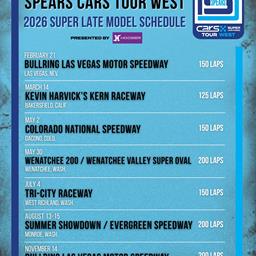Spears CARS Tour West Unveils Seven-Race Super Late Model