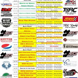 2024 Gillette Thunder Speedway Tentative Schedule