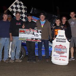 Flud and Kuykendall Kick Off Lucas Oil NOW600 Series Doubleheader at Creek County Speedway With Victories
