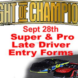 Driver Entry Form for Late Model Championships on Sept 28