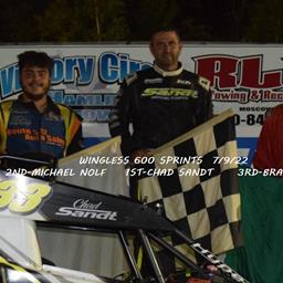 7/9/22 Wingless 600 Sprints Results