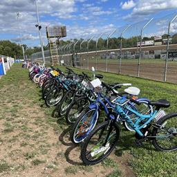 Saturday Night was Another Successful Race Night at Wagmaon&#39;s Ogilvie Raceway as 100 Bikes Were Given to Kids During Intermission.