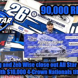 Rudeen Racing and Zeb Wise close out All Star championship with $10,000 4-Crown Nationals title