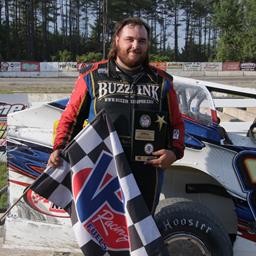 After almost a year Cooper Hodge wins in the Wells River Chevrolet DIRTcar Sportsman Coupes  Kevin LaForest gets his second win in the Woodsville Powe