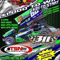 Big Payout and Live Stream on Tap for TriboDyn Lubricants Carolina Sprint Tour Event at 311 Speedway