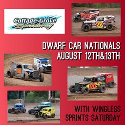 DWARF CAR NATIONALS &amp; SPRINTS UP NEXT AT COTTAGE GROVE SPEEDWAY!