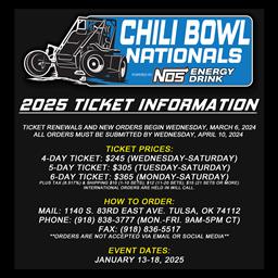 2025 Chili Bowl Ticket Orders Begin March 6, 2024!