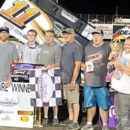 Late Pass Gives Colton Fisher First Career Sprint Invaders Win in Donnellson!