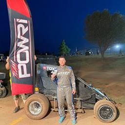 Trey Marcham tops POWRi West Midgets at I-44 Riverside Speedway