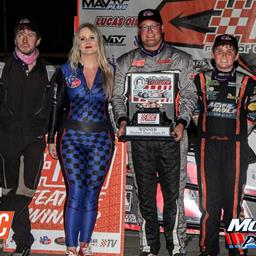 MIKE LEATY DRIVES TO $10,000 WIN IN THE F/A PRODUCTS MAYNARD TROYER CLASSIC IV AT SPENCER SPEEDWAY
