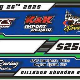 $2,500 to win ASCS Northern Plains Region + ASCS Western Plains Region Sprint Car Special Event