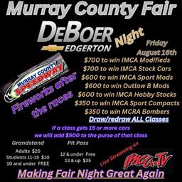 Murray County Fair Races - August 16th