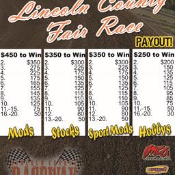 2016 Lincoln Count Fair Race Payout