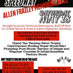 Join us this Saturday, May 18, 2024 - Allen Frailey Memorial