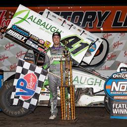 Macedo Earns Emotional Triumph at Huset’s Speedway During Round 2 of Huset’s High Bank Nationals presented by Billion Auto