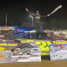 Seth Daniels raced to his first-career Valvoline American Late Model Iron-Man Series Fueled by VP Racing Fuels victory on Saturday, Sept. 21 at Atomic Speedway (Alma, Ohio).