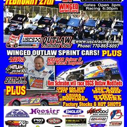 USCS Sprints and Mods top 13th annual Frostbuster 150 card at Magnolia Motor Speedway Saturday 2/27