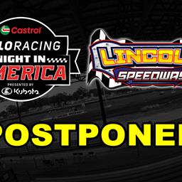Castrol FloRacing Night in America at Lincoln Speedway Preempted by Rain