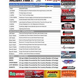 ORDER OF EVENTS FOR COUNTRY PLUMBER 50