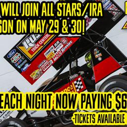 Tony Stewart will join All Stars/IRA during Park Jefferson visit on Friday and Saturday, May 29 &amp; 30