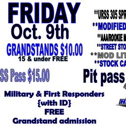 Come join us Friday Night Oct. 9th
