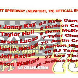 NEWPORT SPEEDWAY OFFICIAL ENTRY LIST