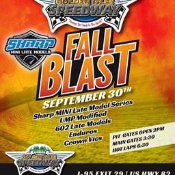 Back in action Saturday 9/30 featuring Sharp Mini Late Models